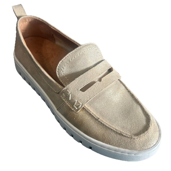 Vionic Shoes - Vionic Uptown Womens Size 6 Leather Penny  Loafers  Slip-Ons Gold Metallic Shoes